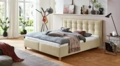 Bett "Lusaka" 27 Bett "Lusaka" -Bettbezüge Verkäufe 2024 bett lusaka webstoff creme