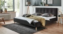 Bett "Maliana" -Bettbezüge Verkäufe 2024 bett maliana anthrazit velours webstoff