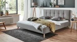 Bett "Maliana" -Bettbezüge Verkäufe 2024 bett maliana hellgrau velours webstoff