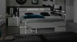 Bett "Manati" -Bettbezüge Verkäufe 2024 bett manati bemassung grafik