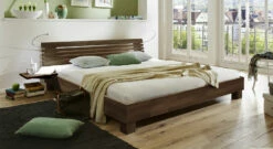 Bett "Marmore" -Bettbezüge Verkäufe 2024 bett marmore massivholz buche wengefarben gr