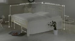 Bett "Merlo" -Bettbezüge Verkäufe 2024 bett merlo bemassungs skizze