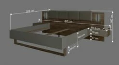 Bett Mit Nachttischen "Gino" -Bettbezüge Verkäufe 2024 bett mit nachttischen gino beleuchtung guenstig bemassung grafik