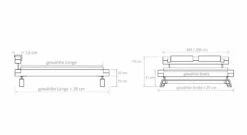 Bett "Molina" -Bettbezüge Verkäufe 2024 bett molina valdivia masse skizze 1