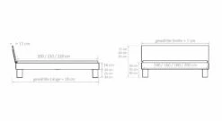 Bett "Nevada" -Bettbezüge Verkäufe 2024 bett nevada bemassungs grafik