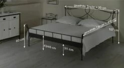 Bett "Odria" -Bettbezüge Verkäufe 2024 bett odria bemassungs skizze