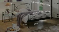 Bett "Ordino" -Bettbezüge Verkäufe 2024 bett ordino bemassungs skizze