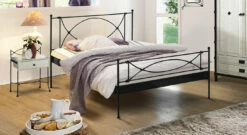 Bett "Ordino" -Bettbezüge Verkäufe 2024 bett ordino metall anthrazit silbern gewischt gr