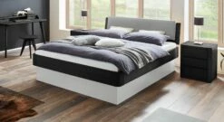 Bett "Otavalo" -Bettbezüge Verkäufe 2024 bett otavalo graphitfarben sockel weiss