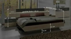 Bett "Pahoa" -Bettbezüge Verkäufe 2024 bett pahoa bemassungs grafik