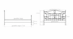 Bett "Piemonte" 9 Bett "Piemonte" -Bettbezüge Verkäufe 2024 bett piemonte bemassungs skizze