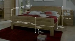 Bett "Quebo" -Bettbezüge Verkäufe 2024 bett quebo bemassungs skizze