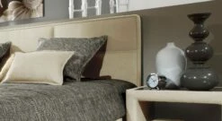 Bett "Quintino" -Bettbezüge Verkäufe 2024 bett quintino webstoff gepolstertes kopfteil