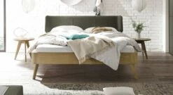 Bett "Rakaia" -Bettbezüge Verkäufe 2024 bett rakaia 25cm fusshoehe braun kopfteil