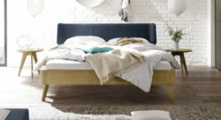 Bett "Rakaia" -Bettbezüge Verkäufe 2024 bett rakaia kopfteil marine gr