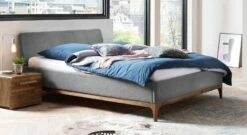 Bett "Rasma" -Bettbezüge Verkäufe 2024 bett rasma fischgraet velours bezug weissgrau