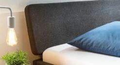 Bett "Rasma" -Bettbezüge Verkäufe 2024 bett rasma polster kopfteil abgerundet