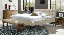 Bett "Remko" -Bettbezüge Verkäufe 2024 bett remko echtlederbezug beigefarben