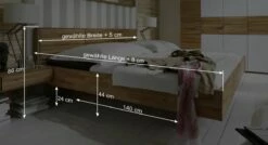 Bett "Rosso" -Bettbezüge Verkäufe 2024 bett rosso massive kernbuche bemassung grafik