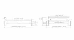 Bett "Rustico" -Bettbezüge Verkäufe 2024 bett rustico bemassungs grafik