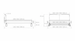 Bett "Salo" -Bettbezüge Verkäufe 2024 bett salo bemassung grafik