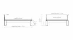 Bett "Santa Clara" 17 Bett "Santa Clara" -Bettbezüge Verkäufe 2024 bett santa clara ingrasso bemassungsgrafik