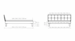 Bett "Sierra" -Bettbezüge Verkäufe 2024 bett sierra bemassung grafik