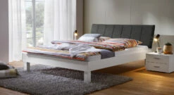 Bett "Sierra" -Bettbezüge Verkäufe 2024 bett sierra fusshoehe 20cm kopfteil anthrazit gr