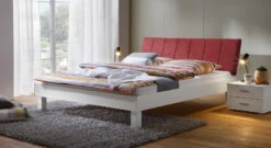 Bett "Sierra" -Bettbezüge Verkäufe 2024 bett sierra fusshoehe 20cm kopfteil rot gr