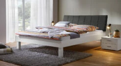 Bett "Sierra" -Bettbezüge Verkäufe 2024 bett sierra fusshoehe 25cm kopfteil anthrazit gr