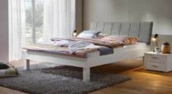 Bett "Sierra" -Bettbezüge Verkäufe 2024 bett sierra fusshoehe 25cm kopfteil hellgrau gr