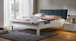 Bett "Sierra" -Bettbezüge Verkäufe 2024 bett sierra fusshoehe 25cm kopfteil marine gr