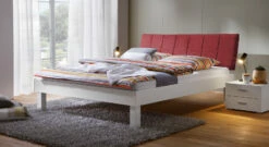 Bett "Sierra" -Bettbezüge Verkäufe 2024 bett sierra fusshoehe 25cm kopfteil rot gr