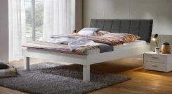 Bett "Sierra" -Bettbezüge Verkäufe 2024 bett sierra fusshoehe 30cm kopfteil anthrazit gr