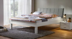 Bett "Sierra" -Bettbezüge Verkäufe 2024 bett sierra fusshoehe 30cm kopfteil hellgrau gr