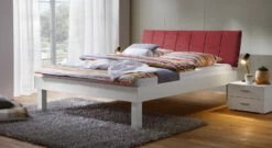 Bett "Sierra" -Bettbezüge Verkäufe 2024 bett sierra fusshoehe 30cm kopfteil rot gr