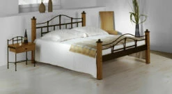 Bett "Sinja" -Bettbezüge Verkäufe 2024 bett sinja metall braun gold gewischt gr