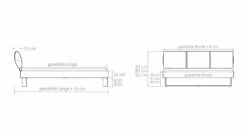 Bett "Trani" -Bettbezüge Verkäufe 2024 bett trani bemassungsgrafik
