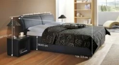 Bett "Trapani" -Bettbezüge Verkäufe 2024 bett trapani bemassungs skizze