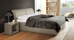 Bett "Trapani" -Bettbezüge Verkäufe 2024 bett trapani meliert kunstleder granitfarben