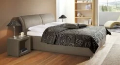 Bett "Trapani" -Bettbezüge Verkäufe 2024 bett trapani taupe kunstleder polster