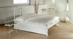 Bett "Vella" -Bettbezüge Verkäufe 2024 bett vella eisen weiss silber gewischt gr