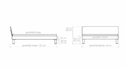 Bett "Wayne" -Bettbezüge Verkäufe 2024 bett wayne bemassungs skizze