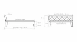 Bett "Weno" -Bettbezüge Verkäufe 2024 bett weno bemassungs skizze