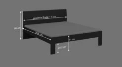 Bett "Zaida" -Bettbezüge Verkäufe 2024 bett zaida modern bemassung grafik