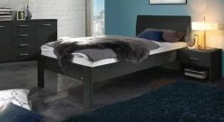 Bett "Zaida" -Bettbezüge Verkäufe 2024 bett zaida schlicht grau metallic