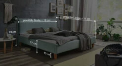 Bett "Zibo" -Bettbezüge Verkäufe 2024 bett zibo polsterung stilvoll webstoff bemassung grafik