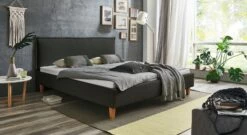 Bett "Zibo" -Bettbezüge Verkäufe 2024 bett zibo webstoff meliert graubraun