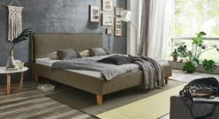 Bett "Zibo" -Bettbezüge Verkäufe 2024 bett zibo webstoff meliert hellbraun