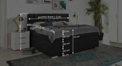 Bettkasten-Boxspringbett "Agulo" -Bettbezüge Verkäufe 2024 bettkasten boxspringbett agulo klassisch geteilt box bemassung grafik
